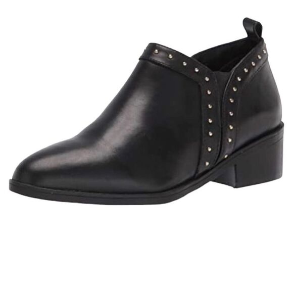 NEW BELLA VITA Lorraine Black Leather Stud Detail Ankle Boots Booties - 10 - Picture 1 of 10
